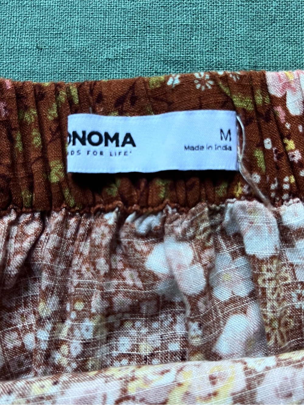 Asymmetrical Floral Wrap Skirt in Brown & Pink - Picture 4 of 6